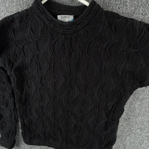 COOGI Australia Black 3D Textured Knit Sweater Pullover Cotton Small Ladies - Picture 2 of 16